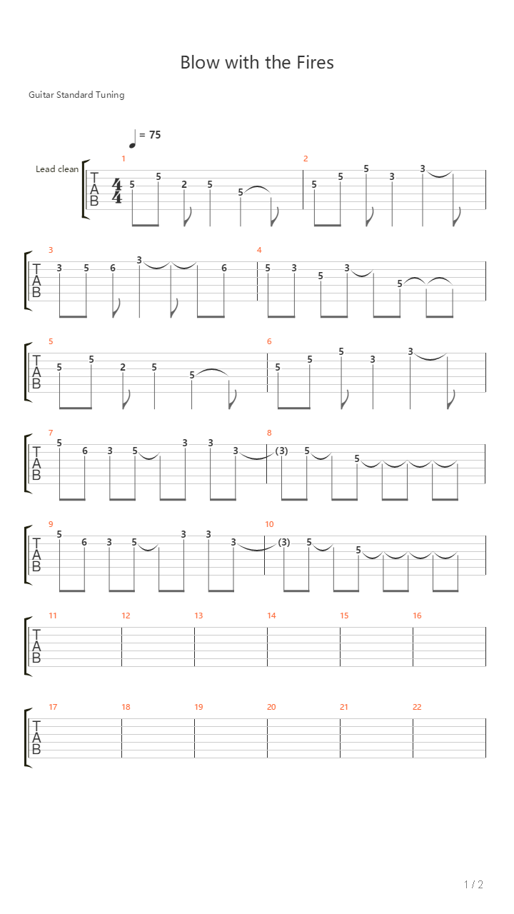 Blow With The Fires吉他谱