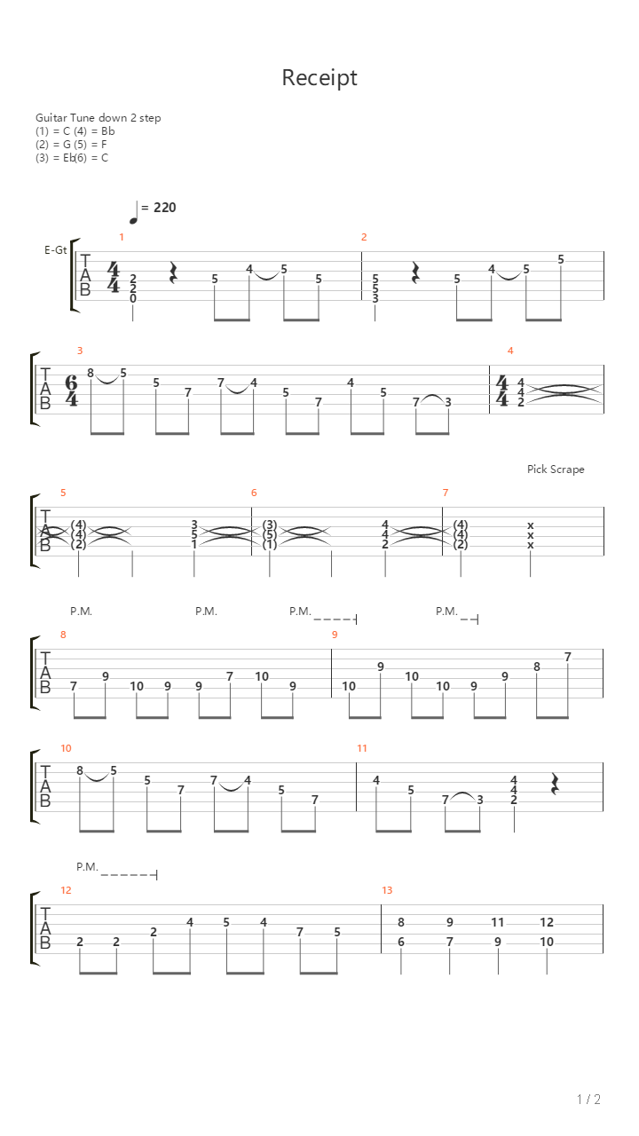 Receipt Intro吉他谱