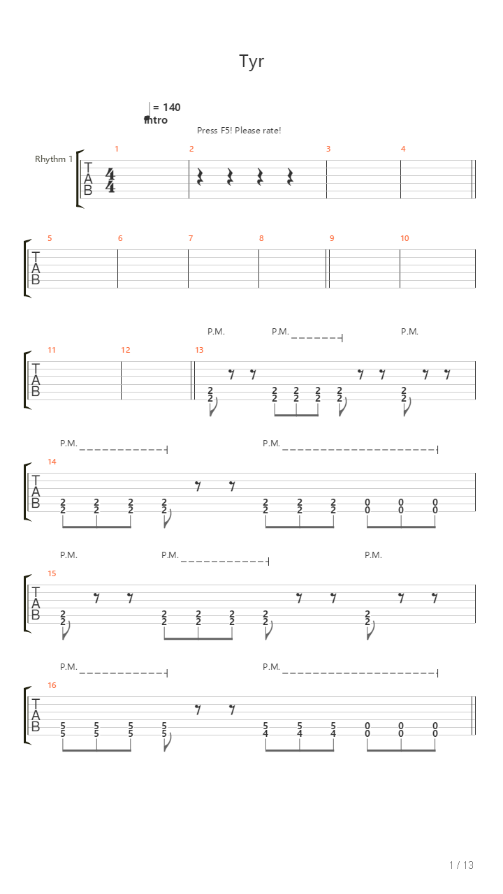 Tyr吉他谱