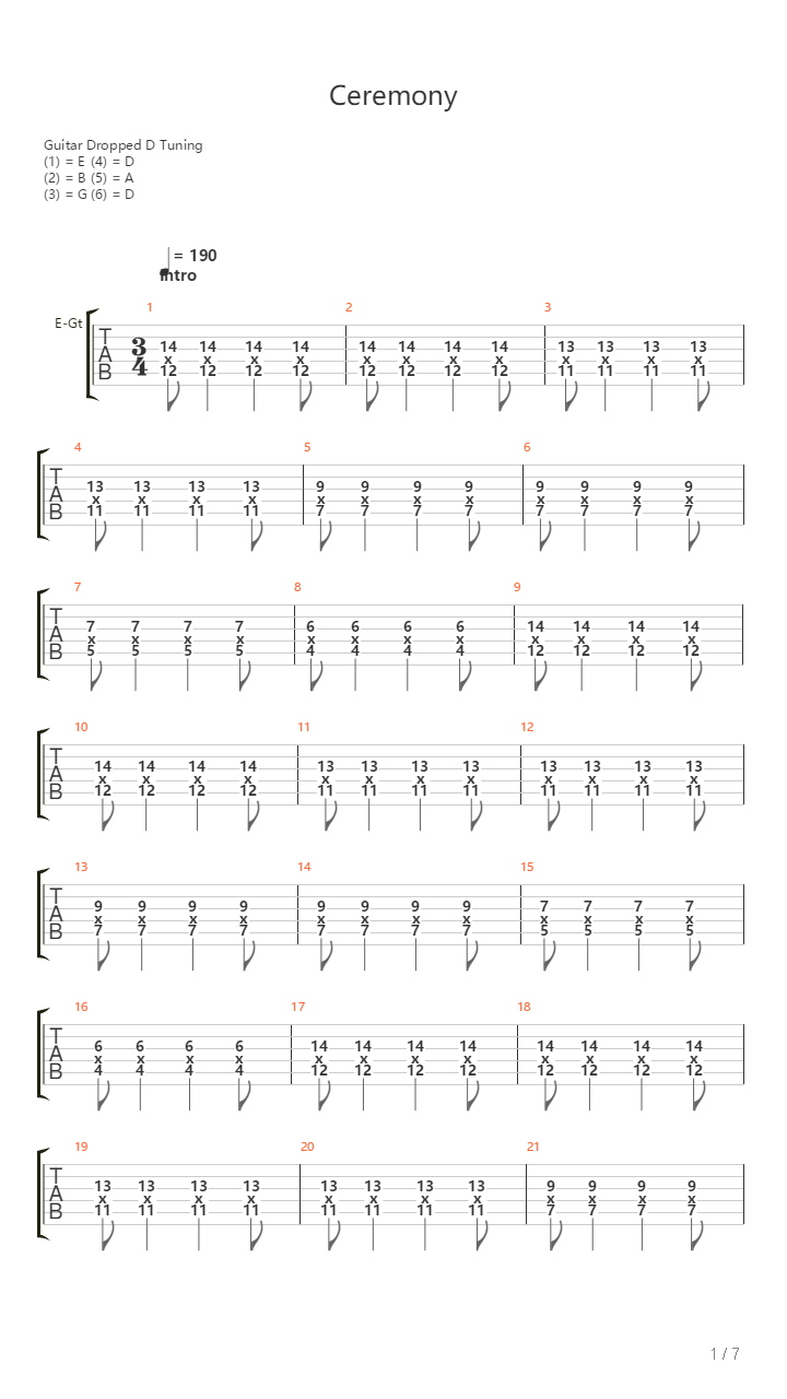 Ceremony吉他谱