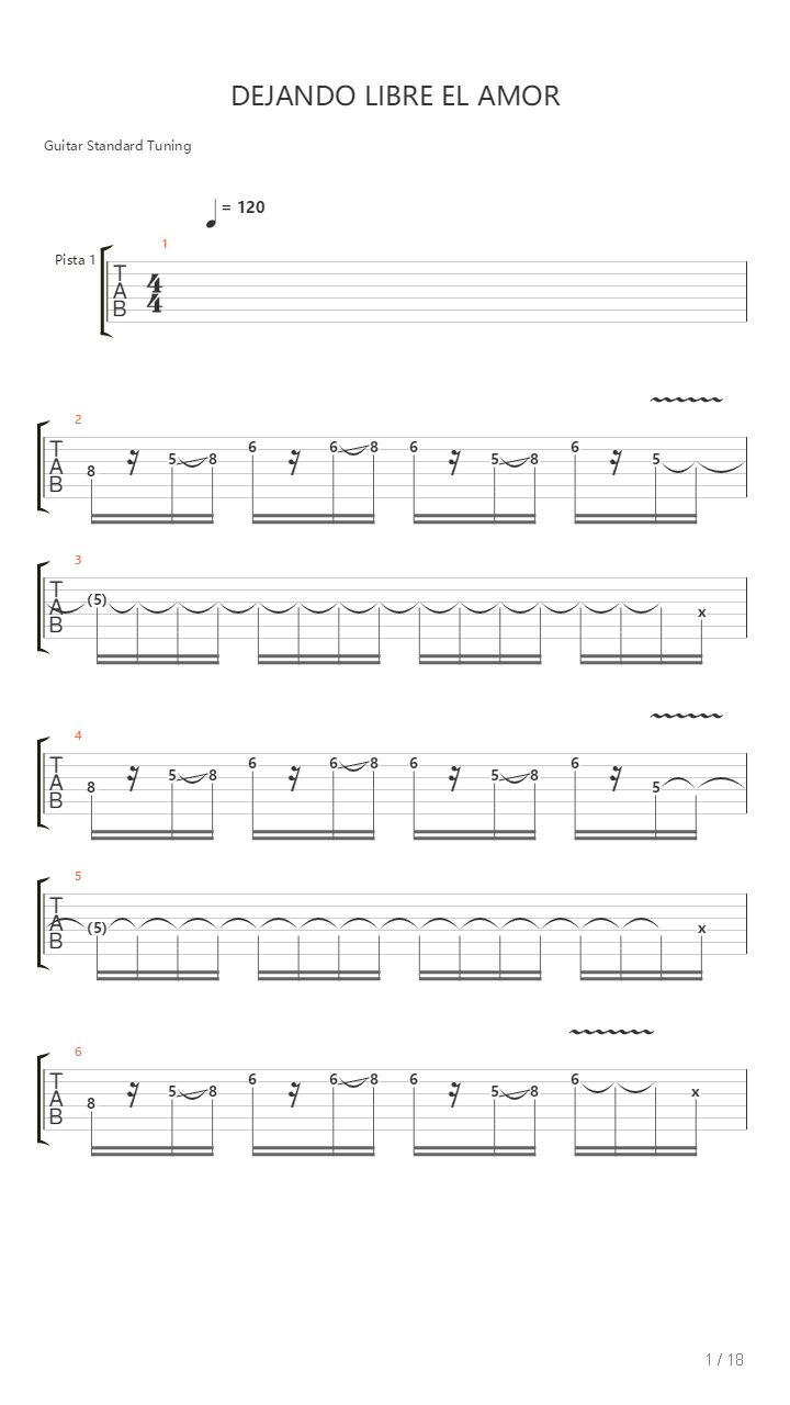 Dejando Libre El Amor吉他谱