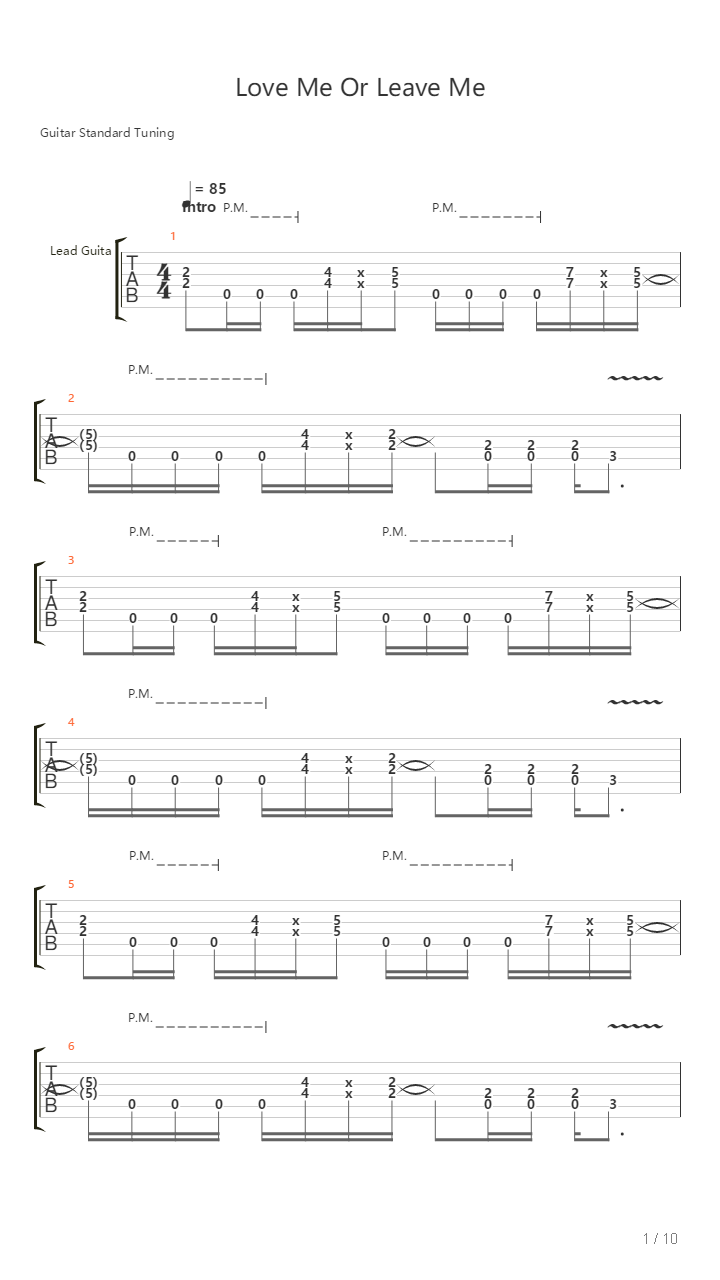 Love Or Leave Me吉他谱