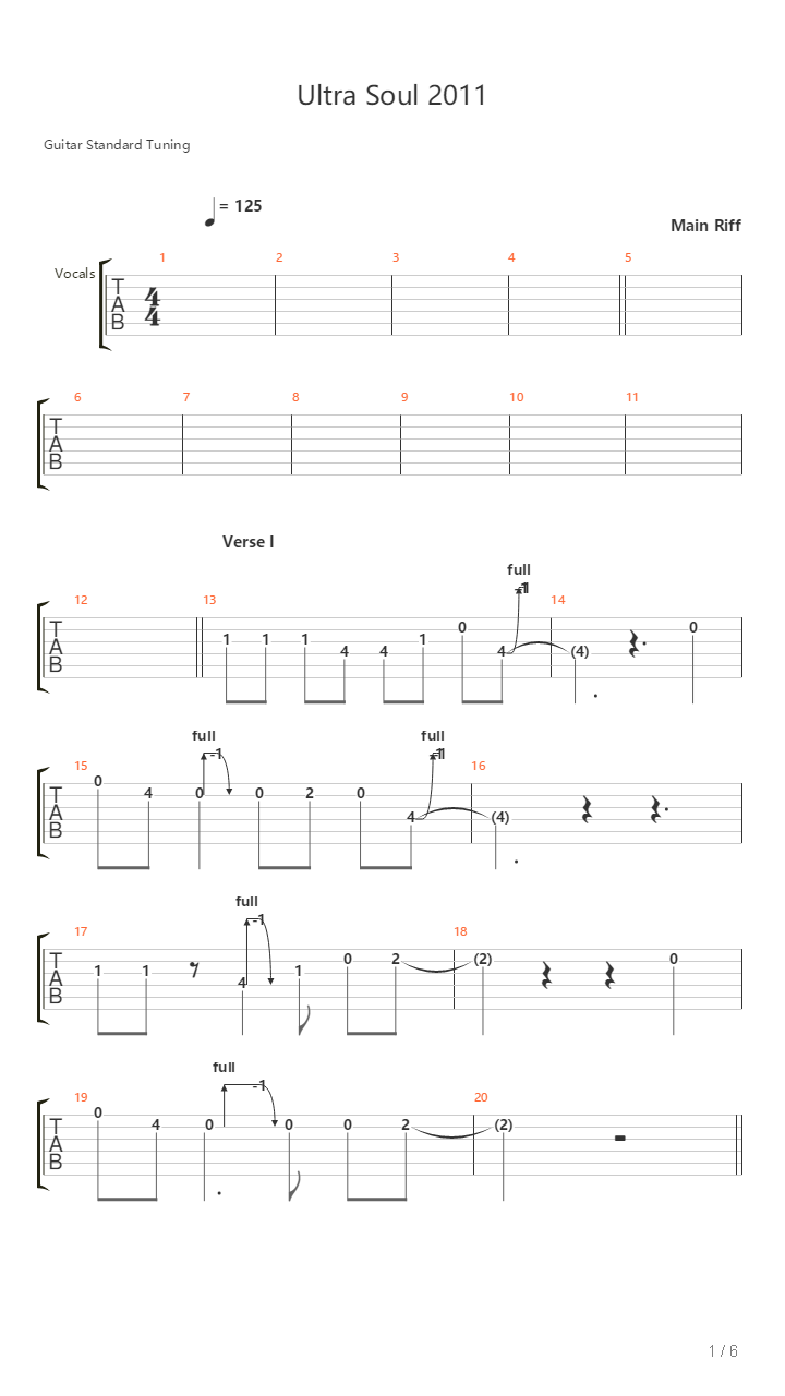 Ultra Soul 2011吉他谱
