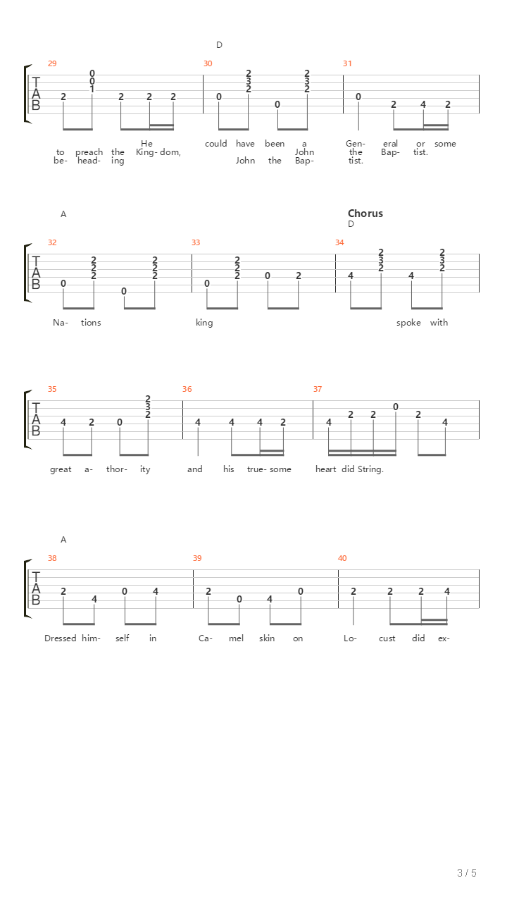 John The Baptist吉他谱
