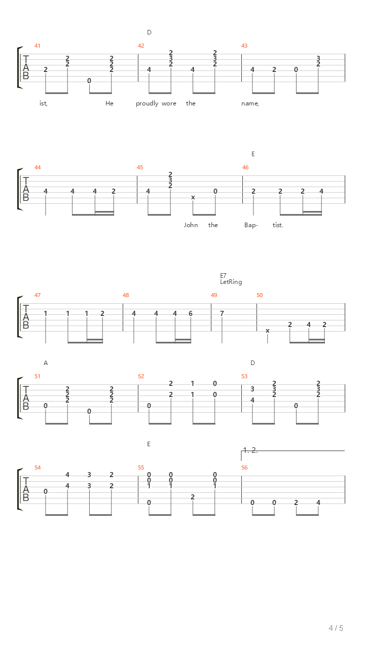 John The Baptist吉他谱