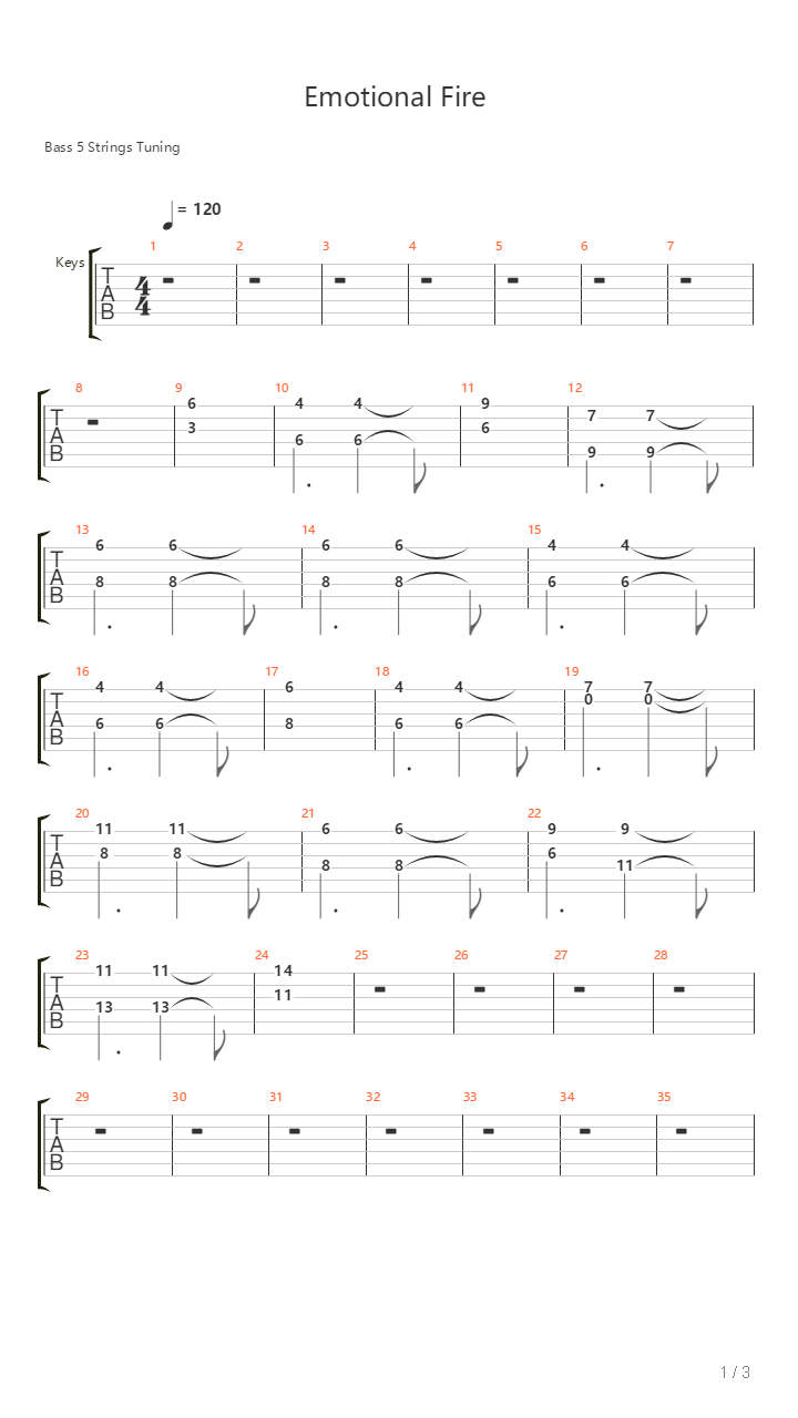 Emotional Fire吉他谱