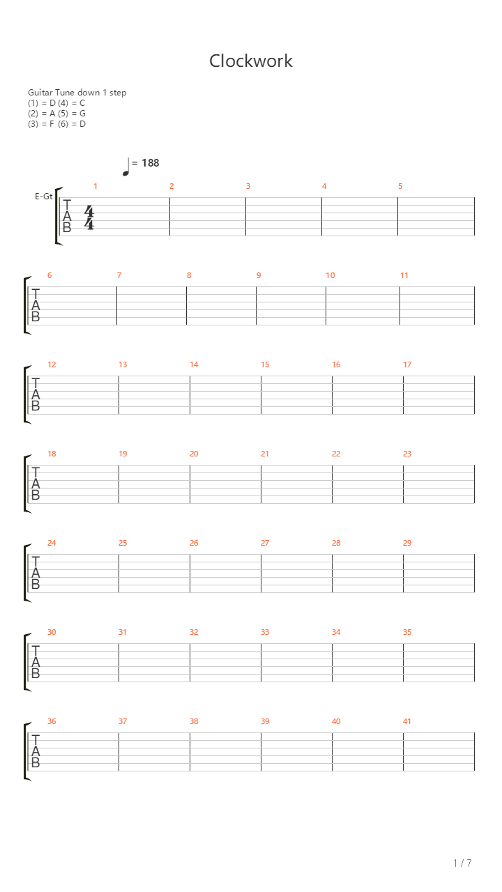 Clockwork吉他谱