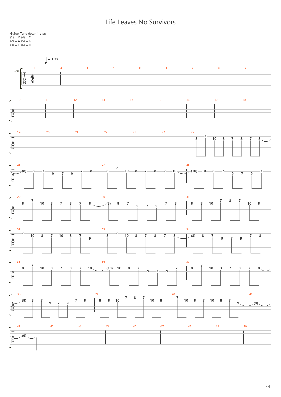 Life Leaves No Survivors吉他谱