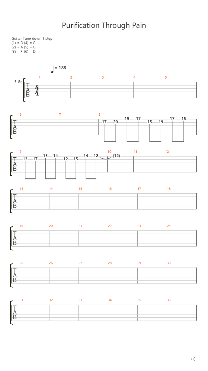 Purification Through Pain吉他谱