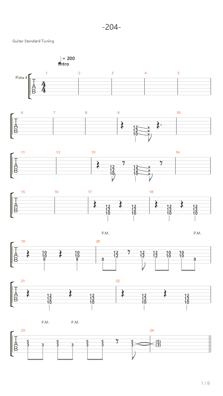 La 204吉他谱