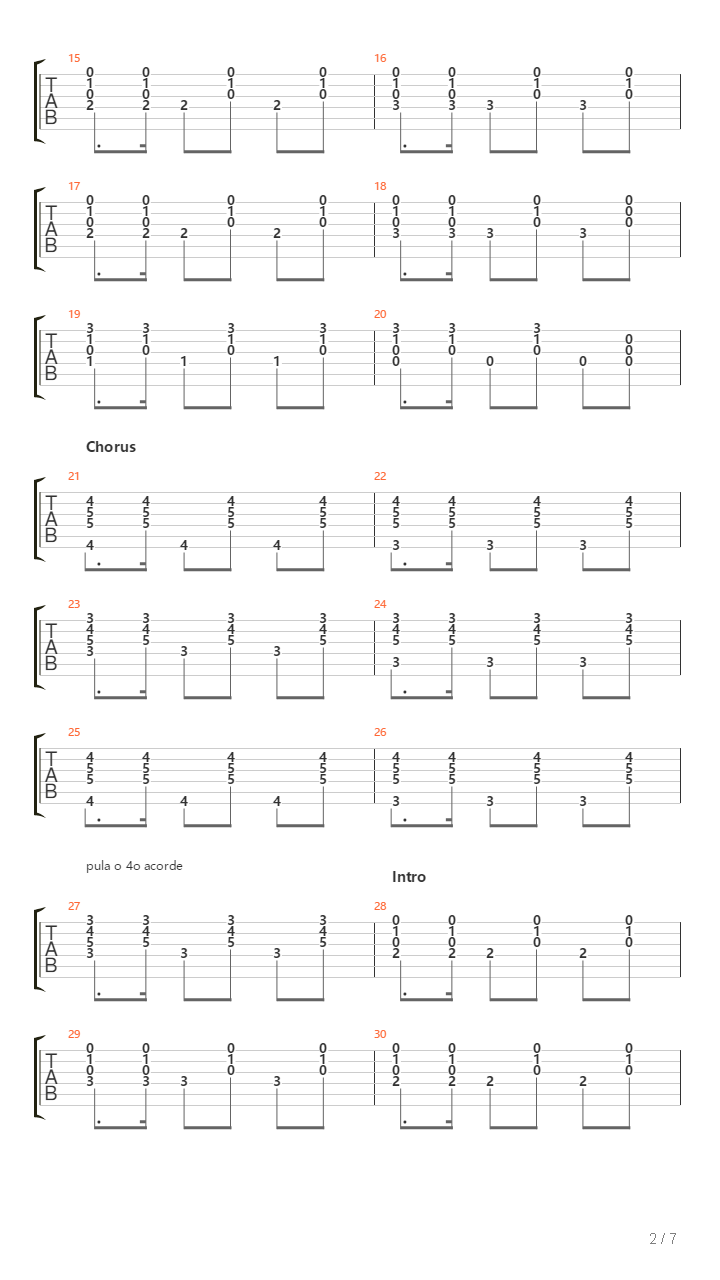 Vagalumes Cegos吉他谱