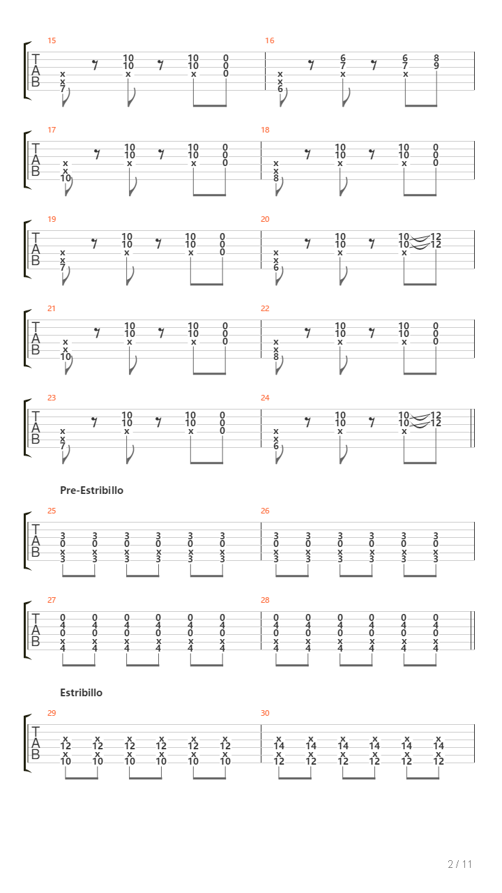 Pasiones吉他谱