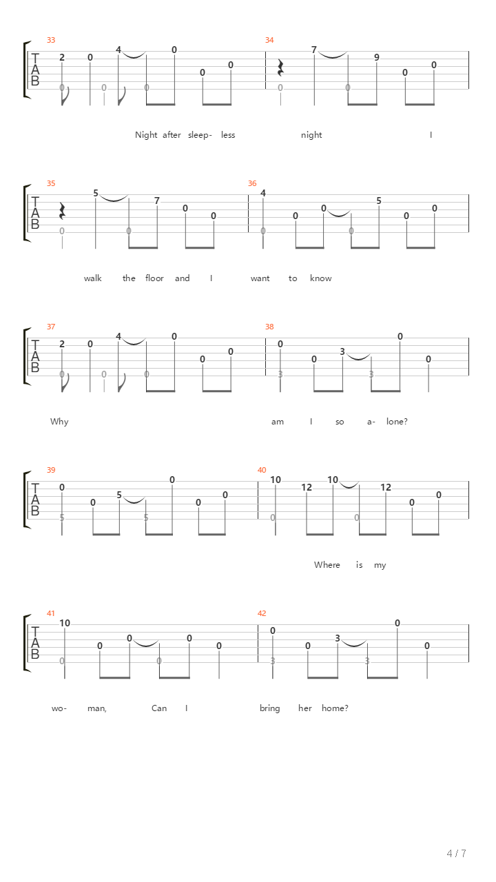 4 Plus 20吉他谱