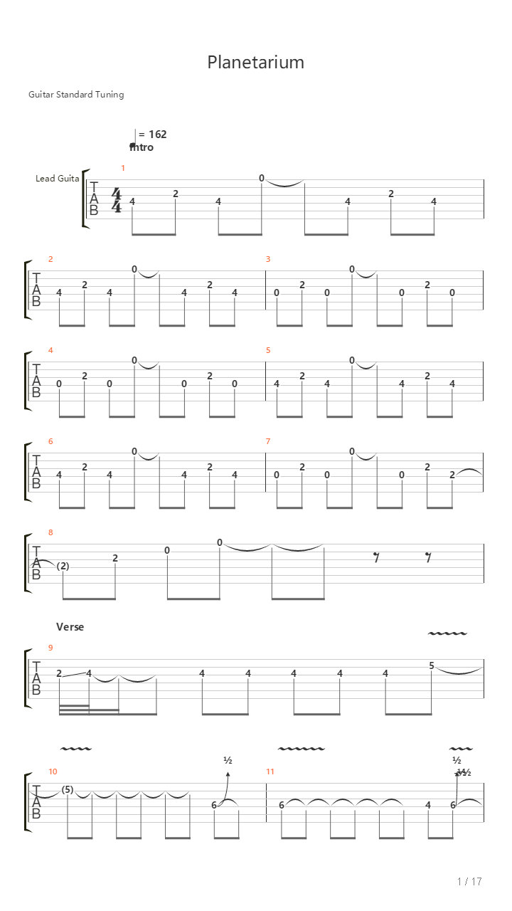 Planetarium吉他谱
