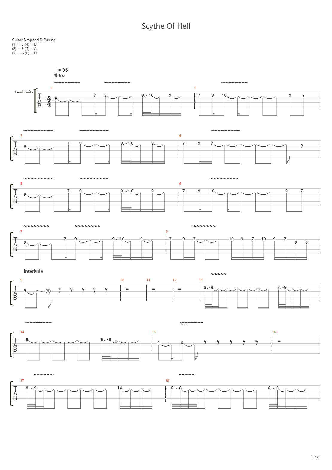 Scythe Of Hell吉他谱