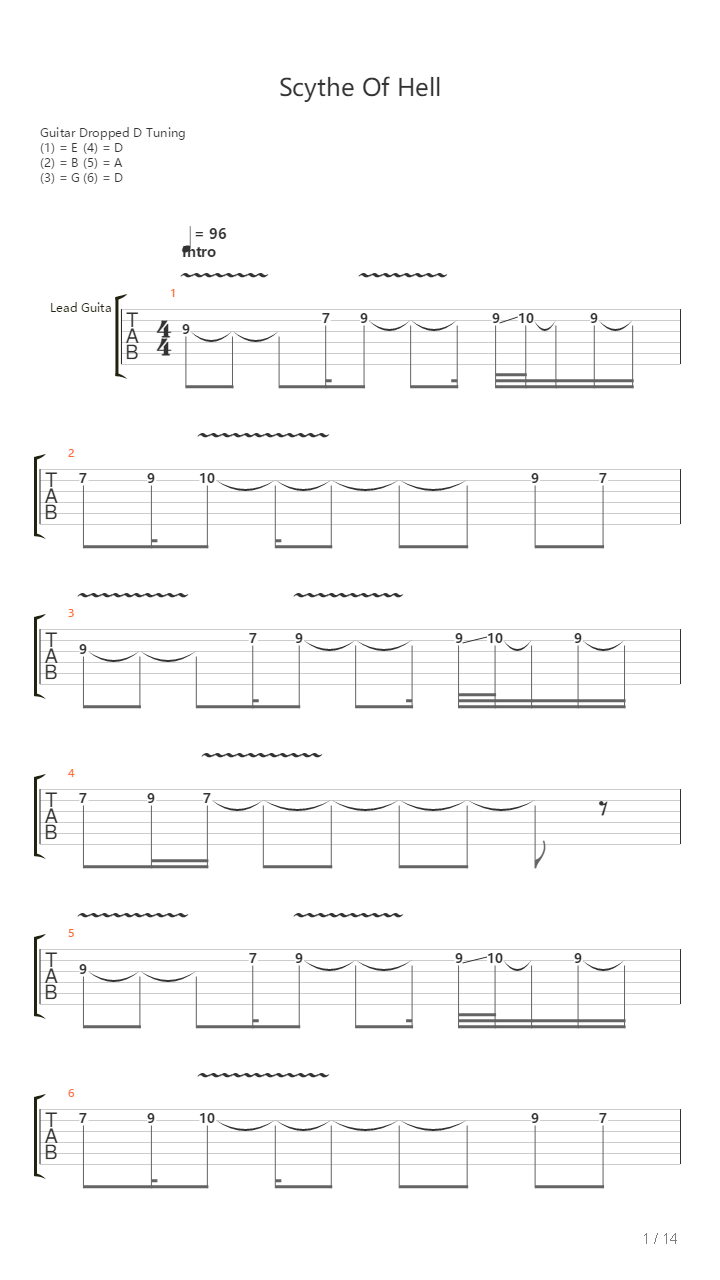 Scythe Of Hell吉他谱