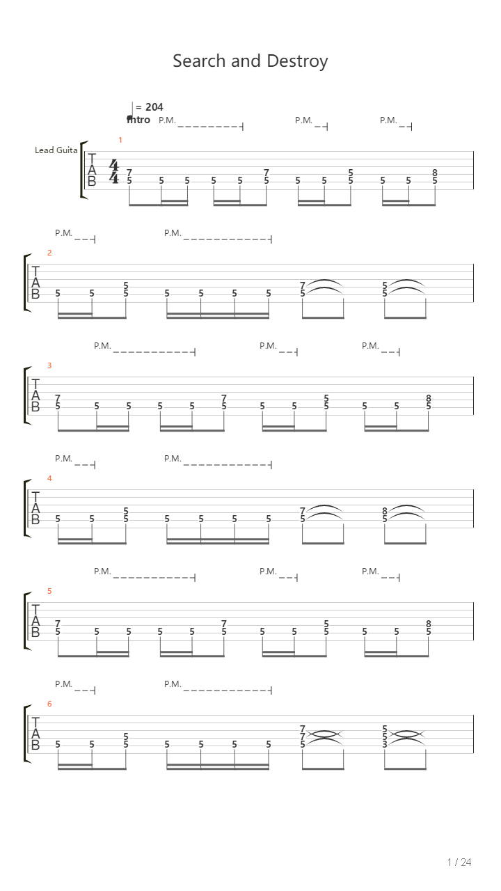 Search And Destroy吉他谱