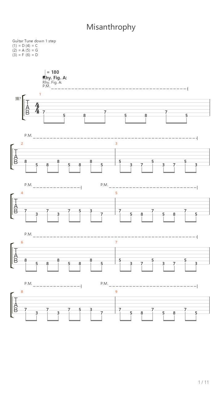 Misanthrophy吉他谱