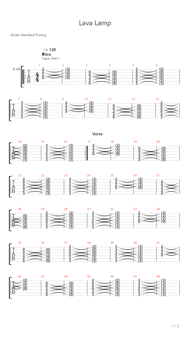 Lava Lamp吉他谱