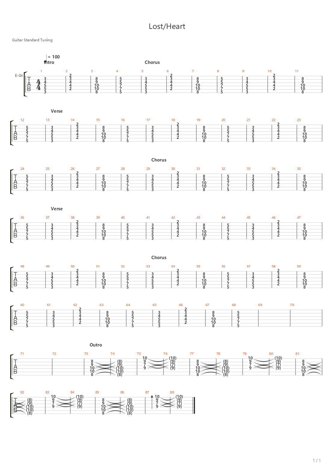 Lost Heart吉他谱