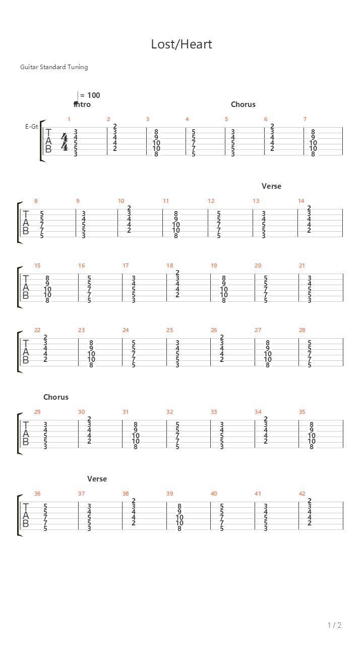Lost Heart吉他谱