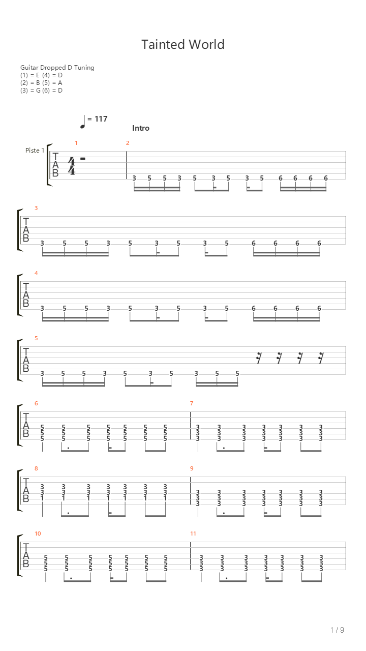 Tainted World吉他谱