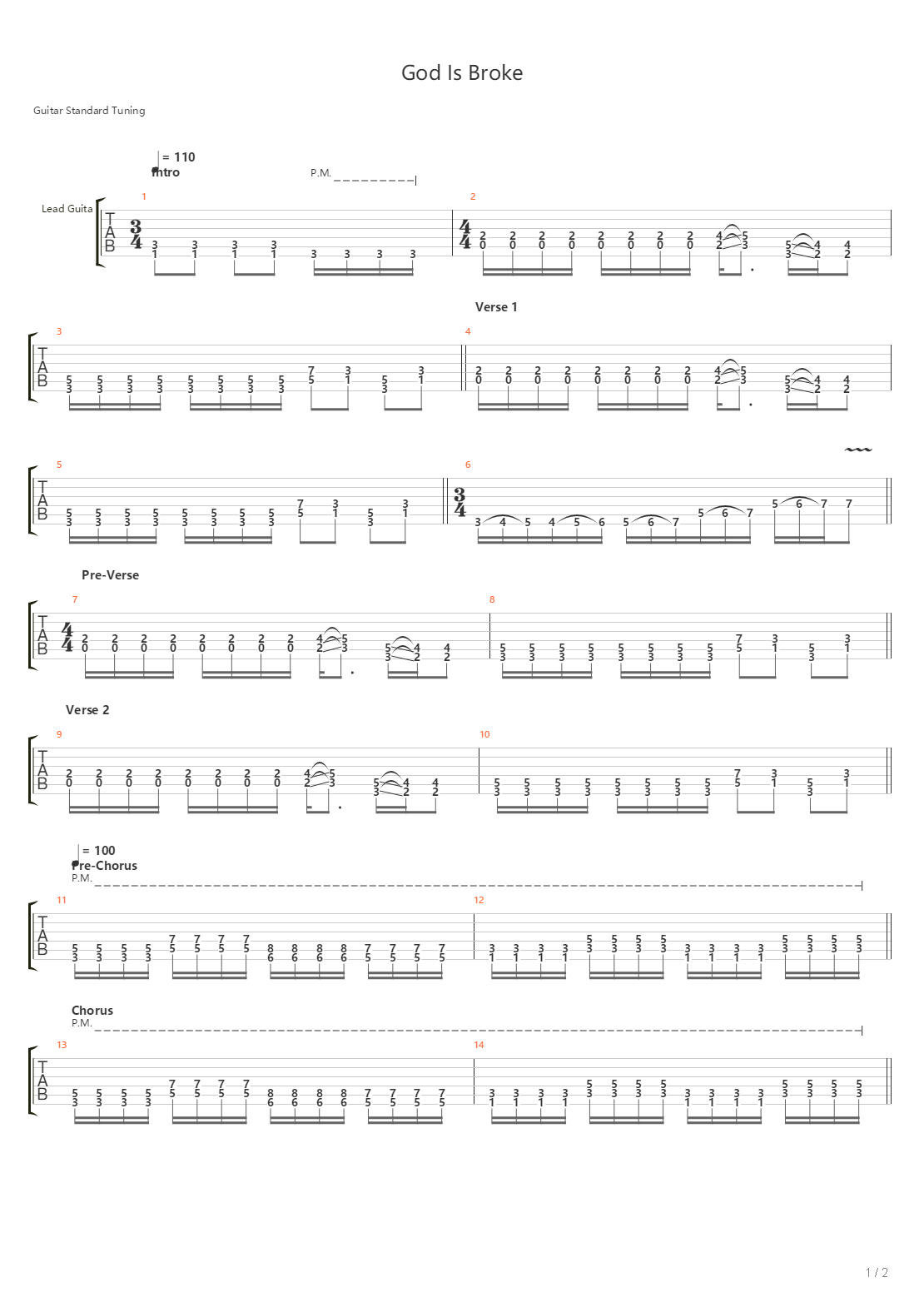 God Is Broke吉他谱