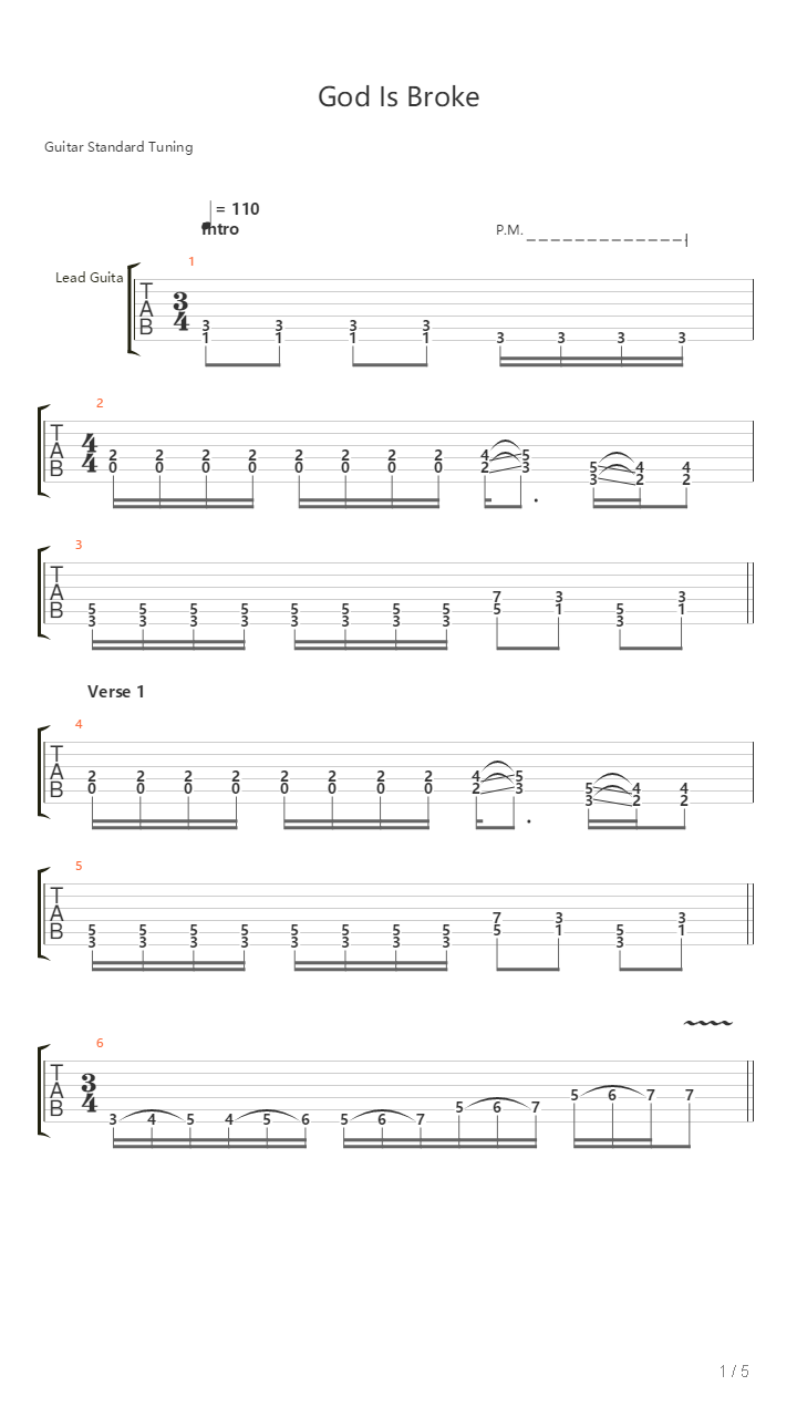 God Is Broke吉他谱