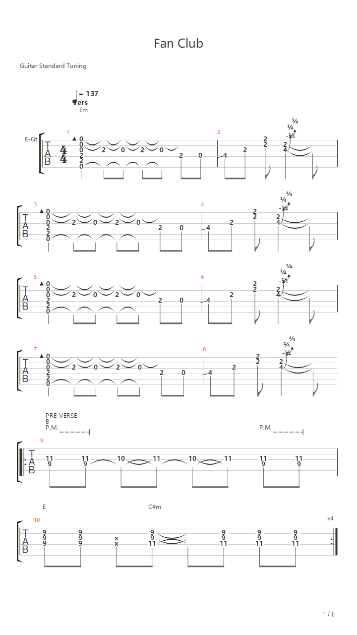 Fan Club吉他谱
