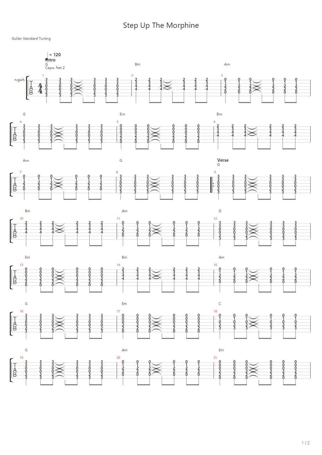 Step Up The Morphine吉他谱