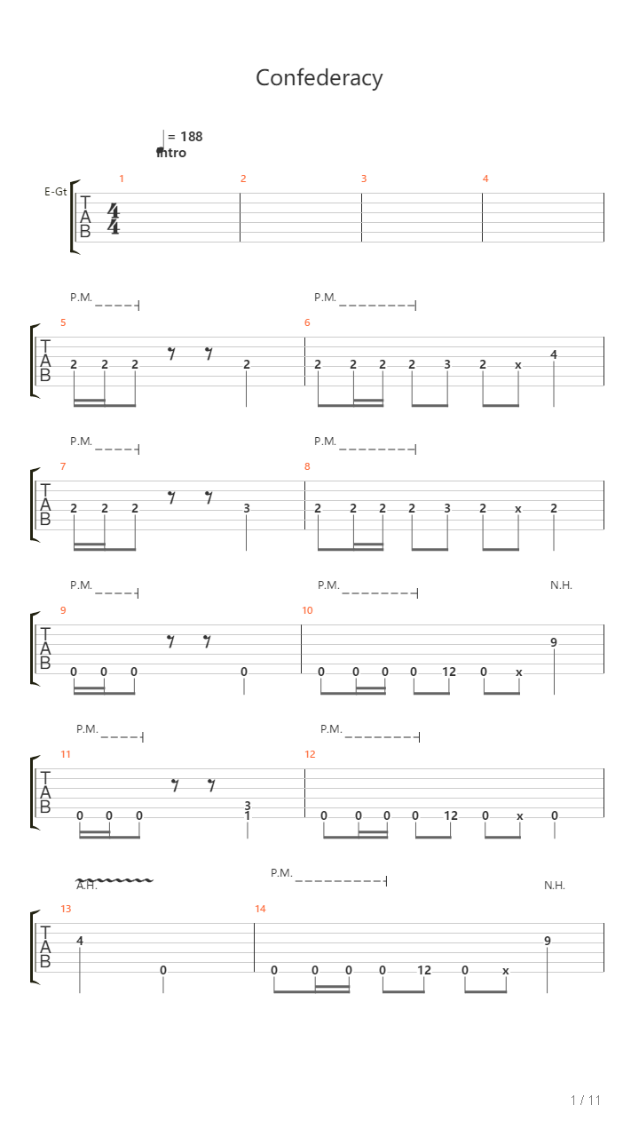 Confederacy吉他谱