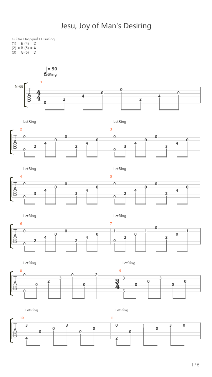 Jesu Joy Of Mans Desiring吉他谱