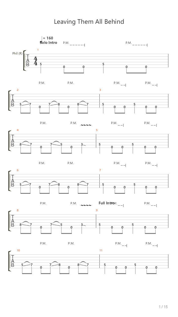 Leaving Them All Behind吉他谱