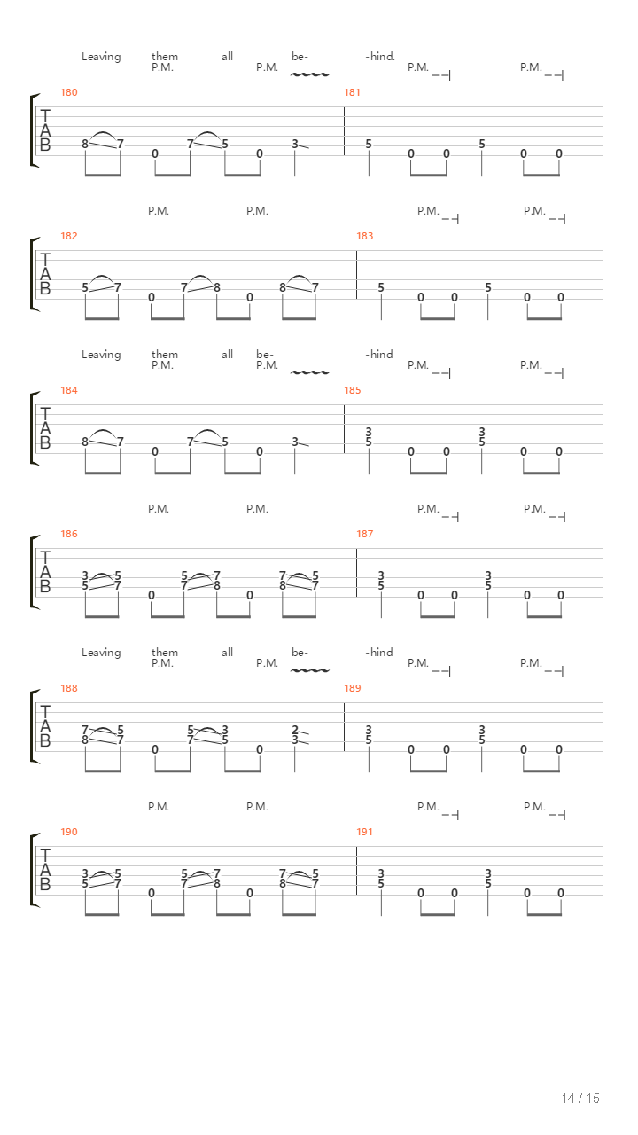 Leaving Them All Behind吉他谱