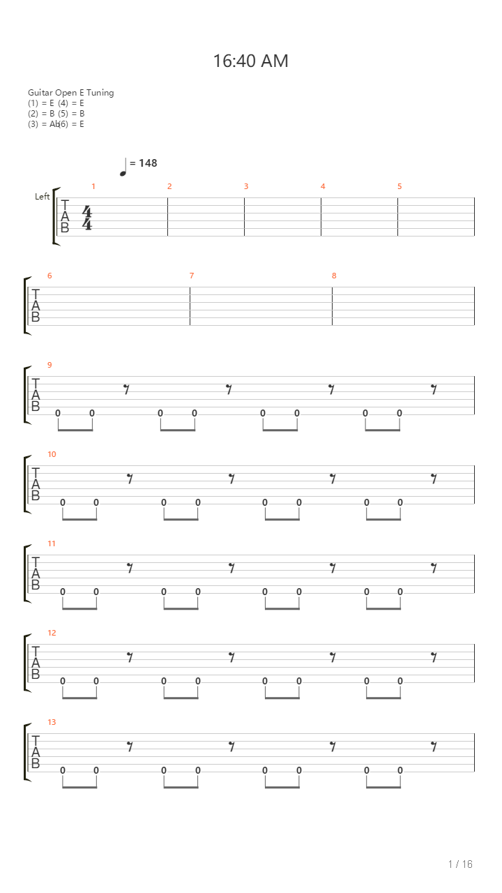 1640 Am吉他谱