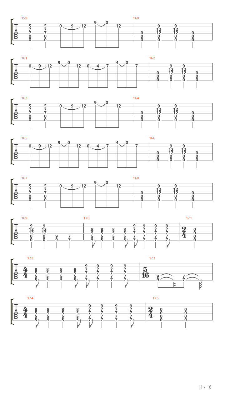 1640 Am吉他谱