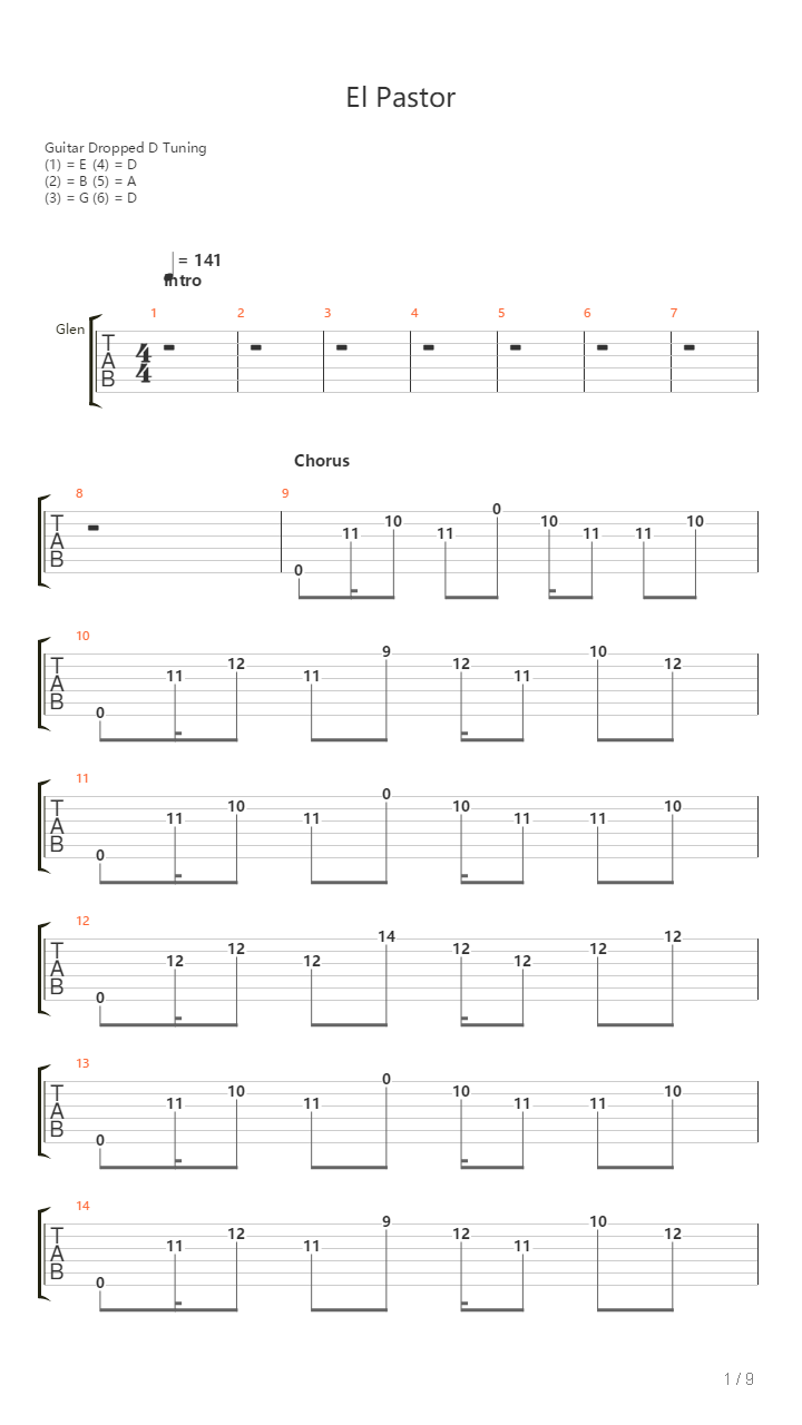 El Pastor吉他谱