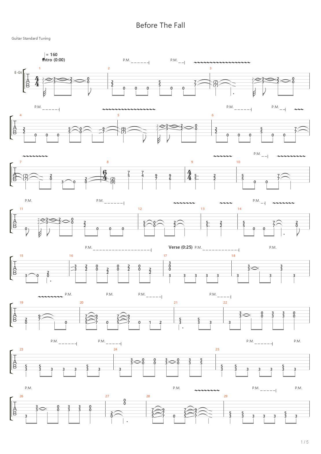 Before The Fall吉他谱