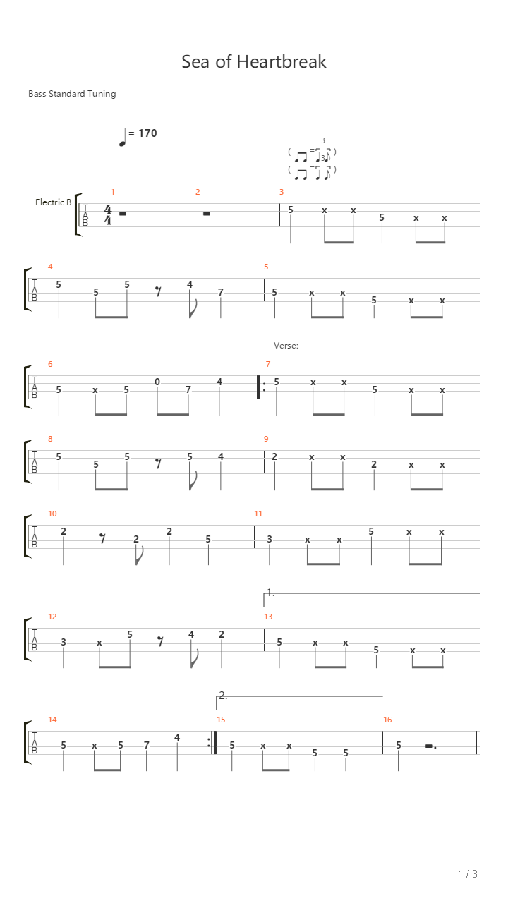 Sea Of Heartbreak吉他谱