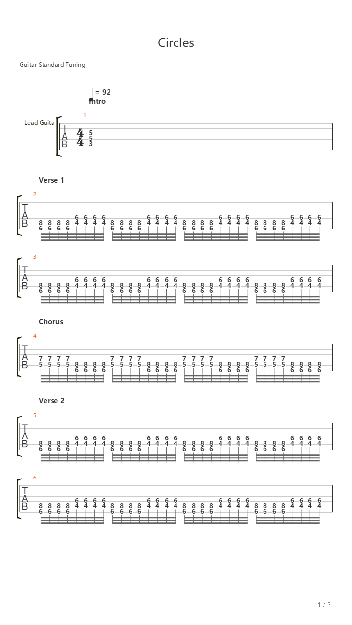Circles吉他谱