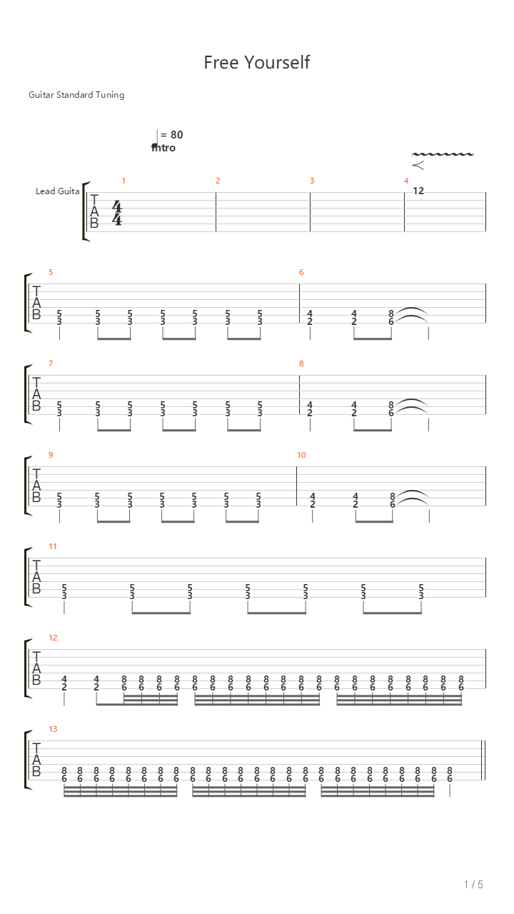 Free Yourself吉他谱