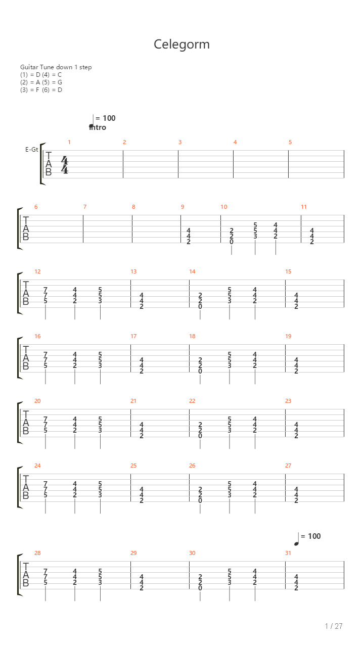 Celegorm吉他谱