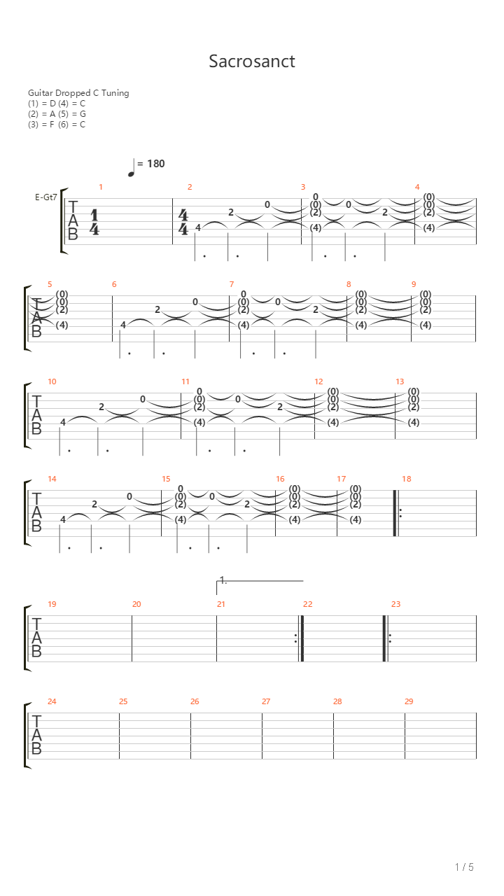 Sacrosanct吉他谱