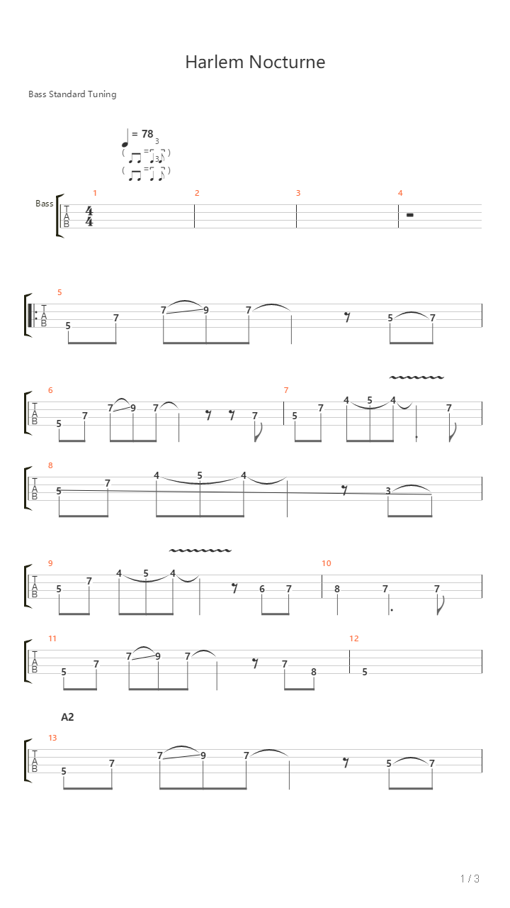 Harlem Nocturne吉他谱