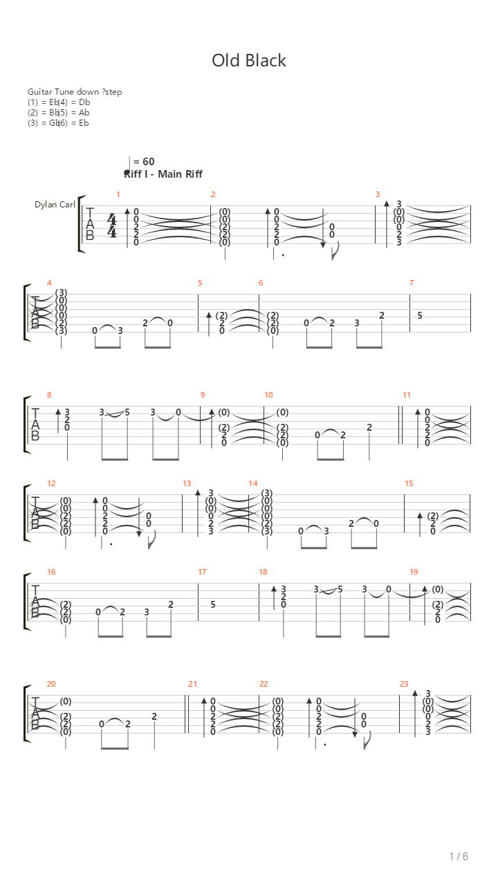 Old Black吉他谱