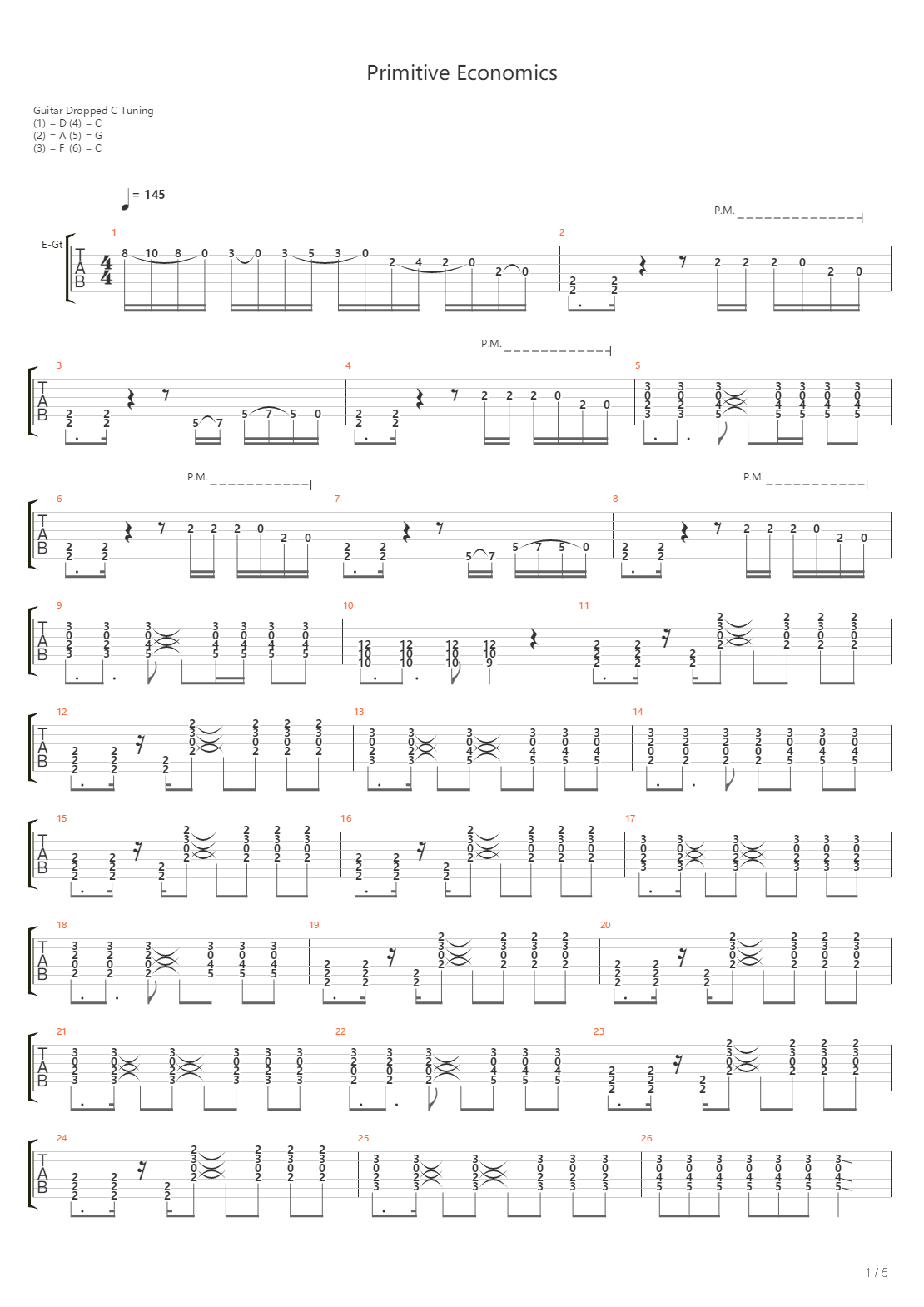 Primitive Economics吉他谱