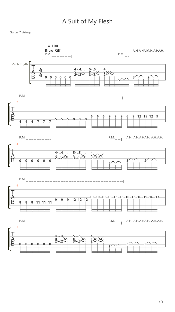 A Suit Of My Flesh吉他谱