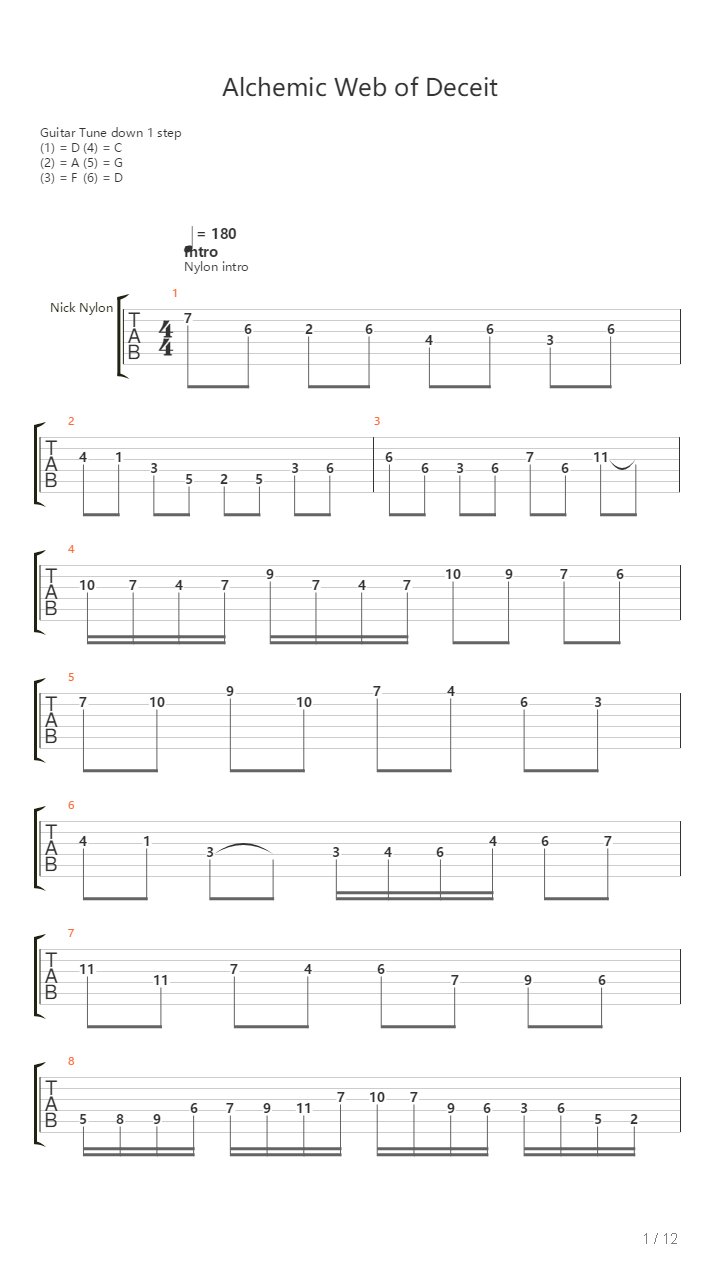 Alchemic Web Of Deceit吉他谱