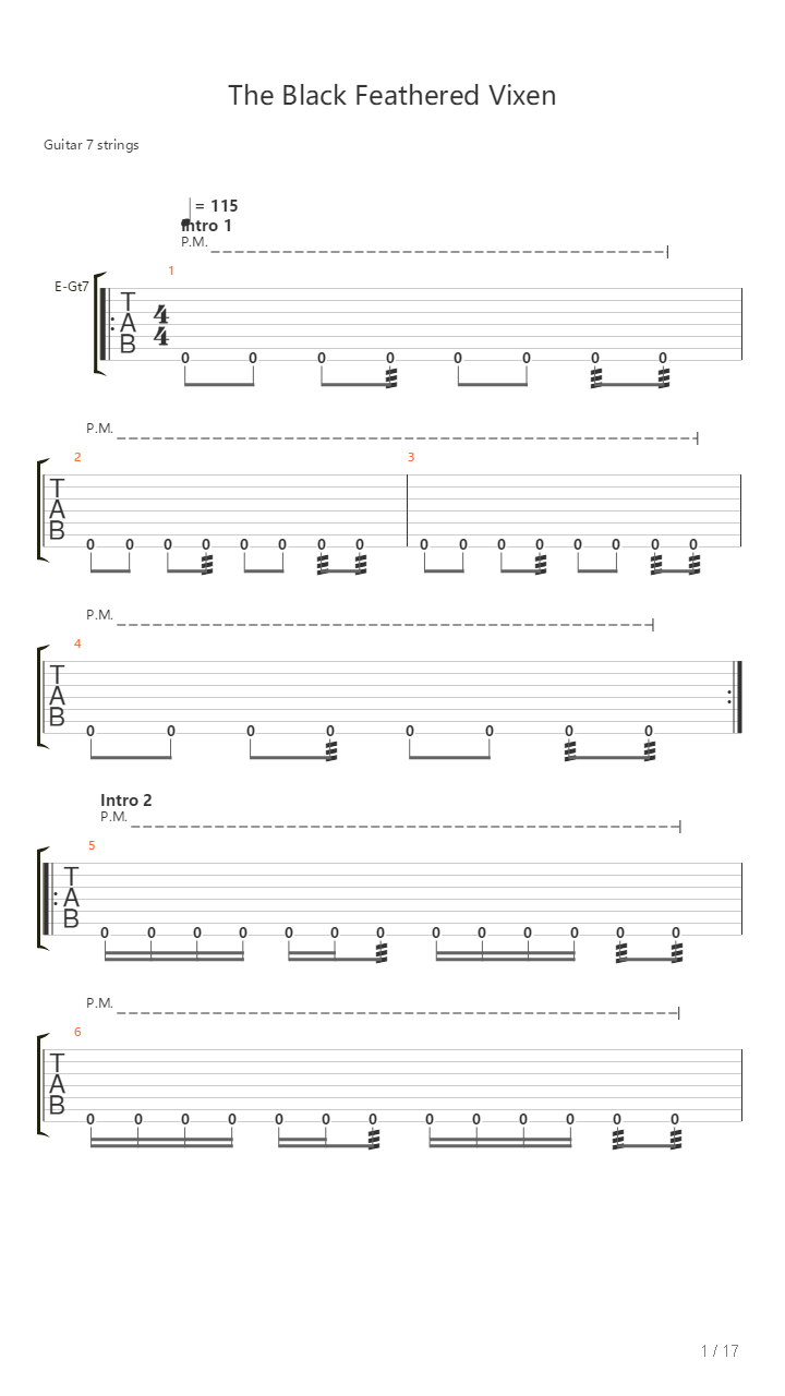 The Black Feathered Vixen吉他谱