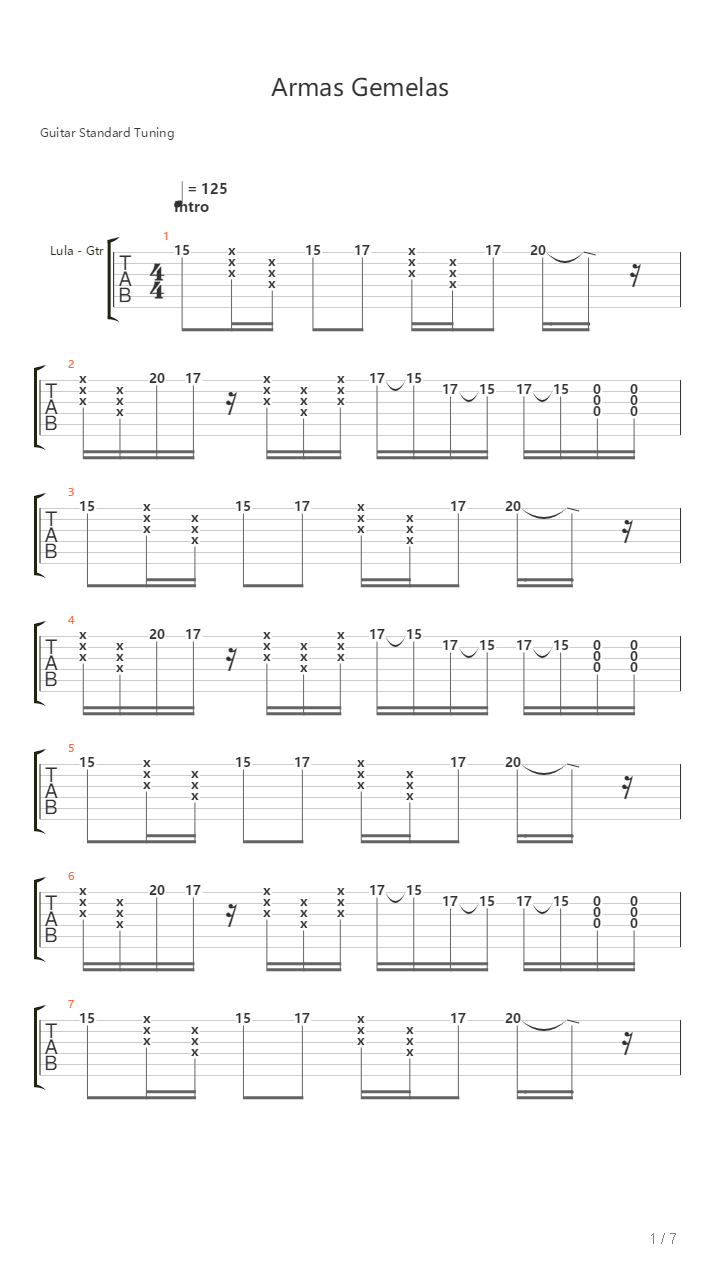 Armas Gemelas吉他谱